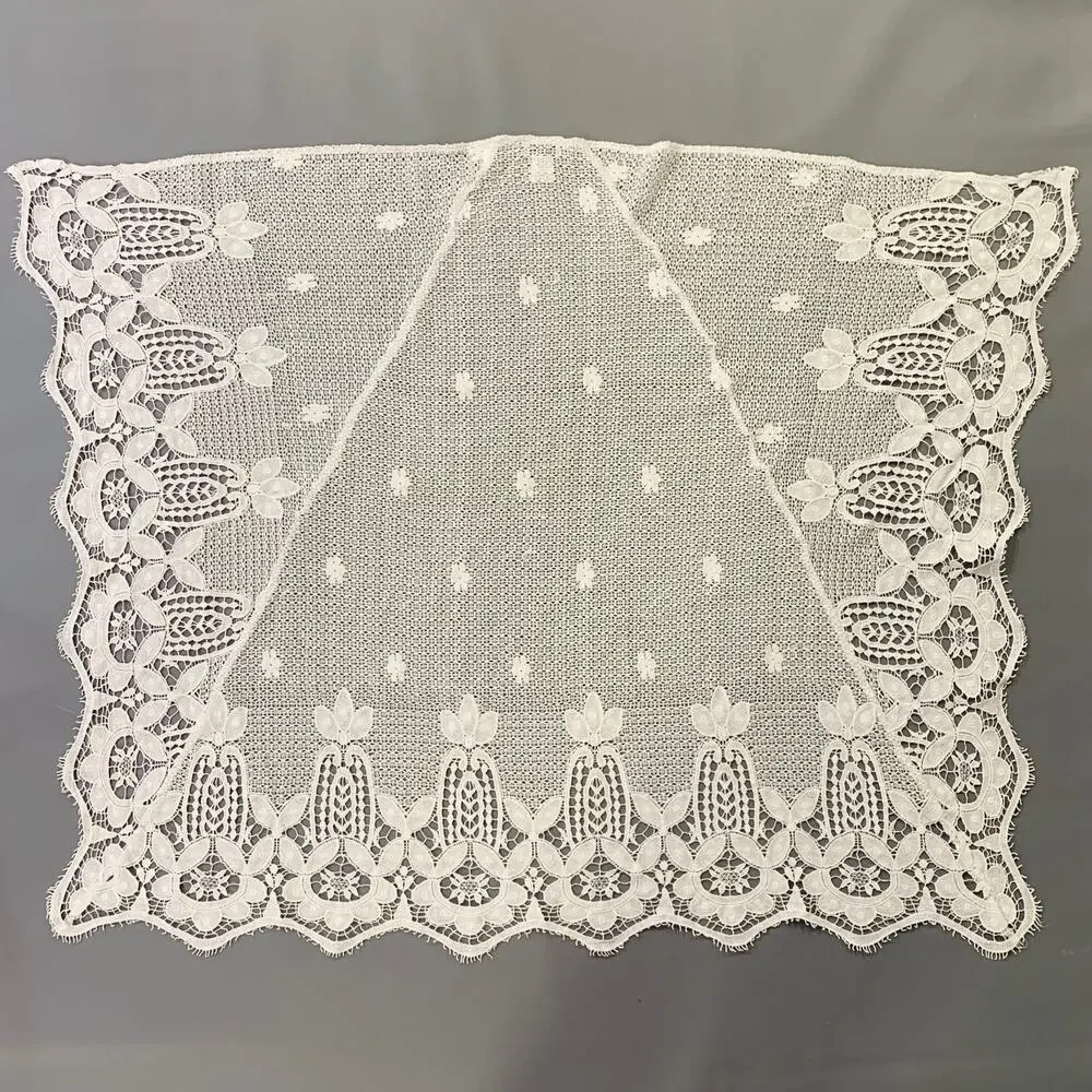 MIGUELINA White Crochet Cotton Scarf Shawl